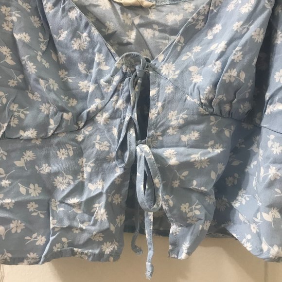 Pacsun LA Hearts Double Tie Woven Short Sleeve Top - Picture 7 of 9